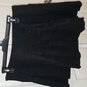 Womens lined wool pleated black mini skirt size M